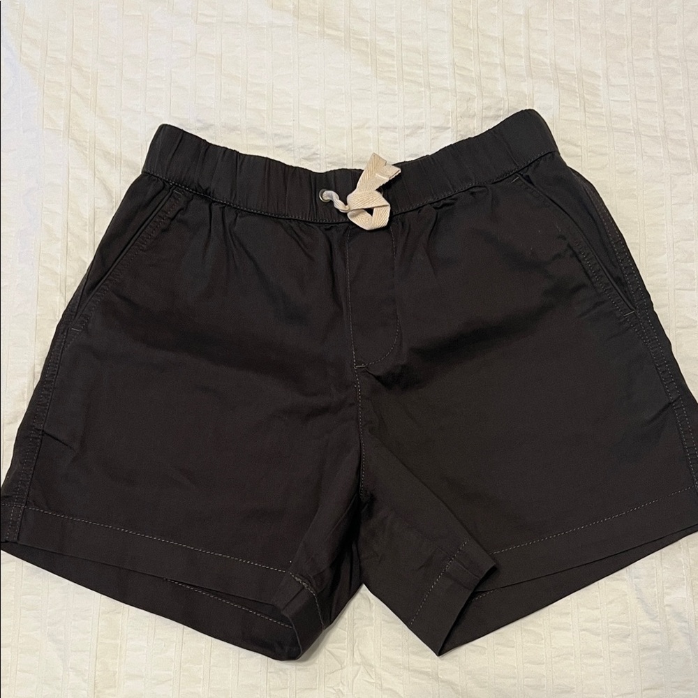 Pact Women's grey Twill Shorts elastic waist Organic Cotton